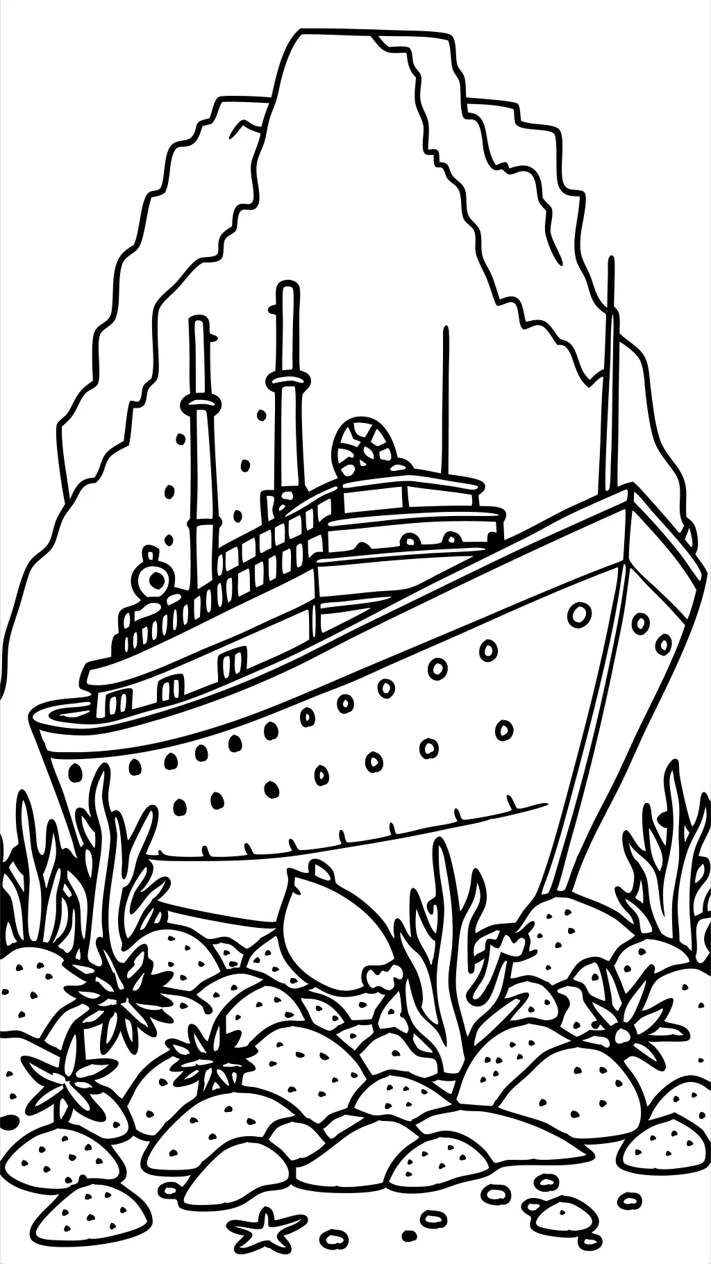 sunken titanic coloring pages